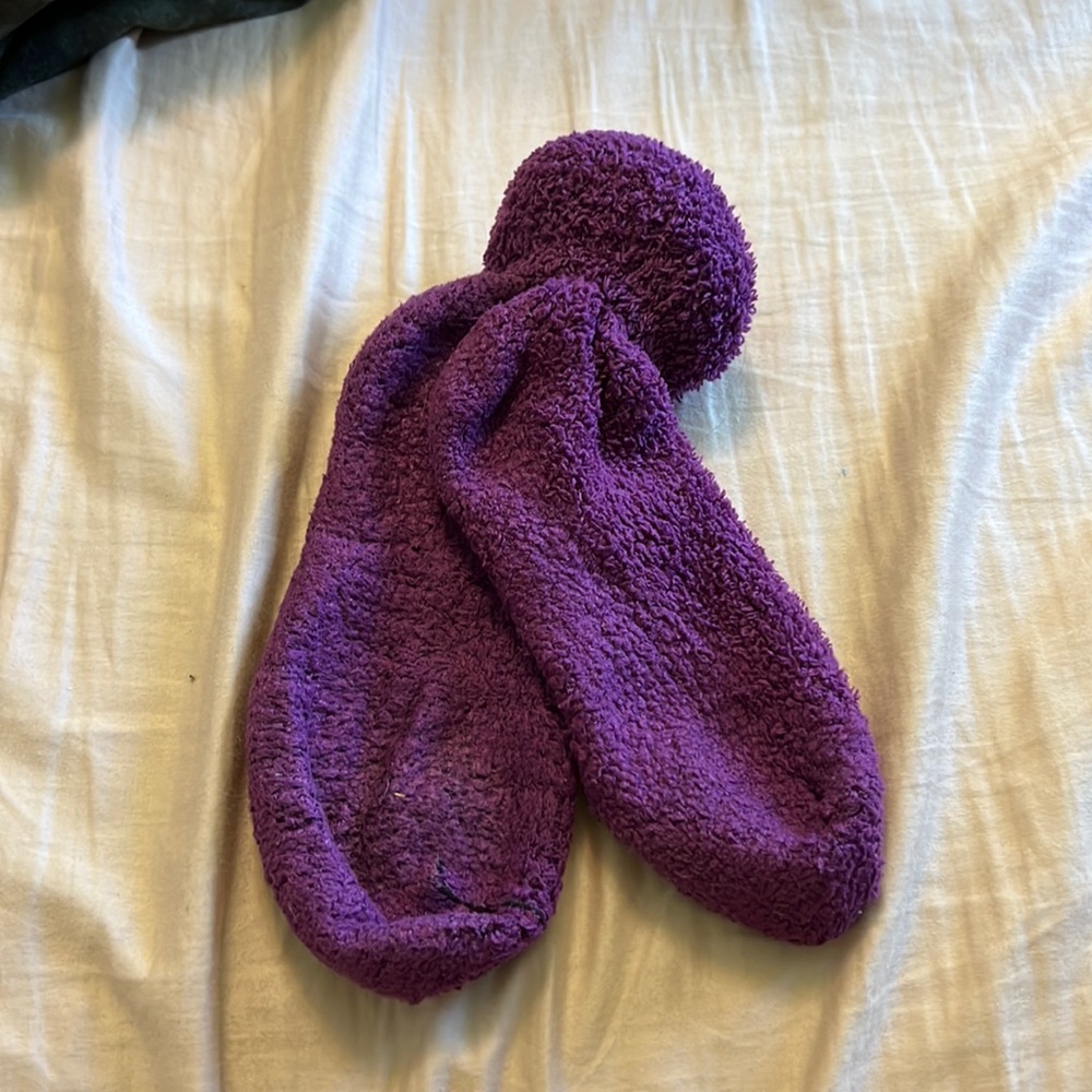 Purple Fluffy Socks